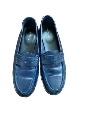 Maguire Napoli Navy Penny Loafer Size 38 100% Leather made in Italy